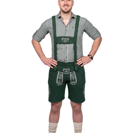 Dunkelgrüne Lederhosen für Männer