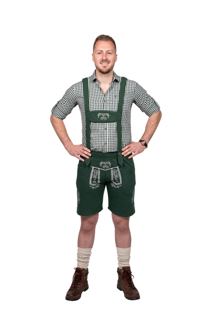 Dunkelgrüne Lederhosen für Männer