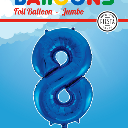 Folienballon Figur 8 Blau XL 86cm leer