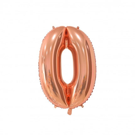 Folienballon Figur 0 Rose Gold 66cm