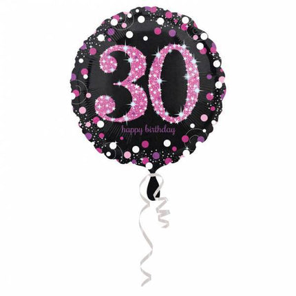 Helium Ballon 30 Jahre Rosa 43cm leer