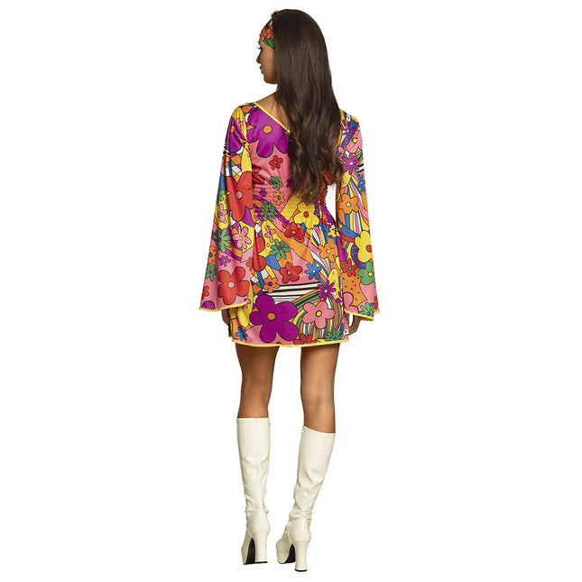 Hippie Kleid Damen Blumen