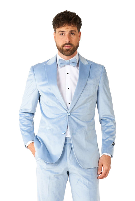 Hellblauer Samt-Smoking Männer OppoSuits