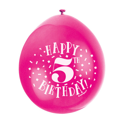 Luftballons Happy Birthday 5 Jahre 28cm 10Stk