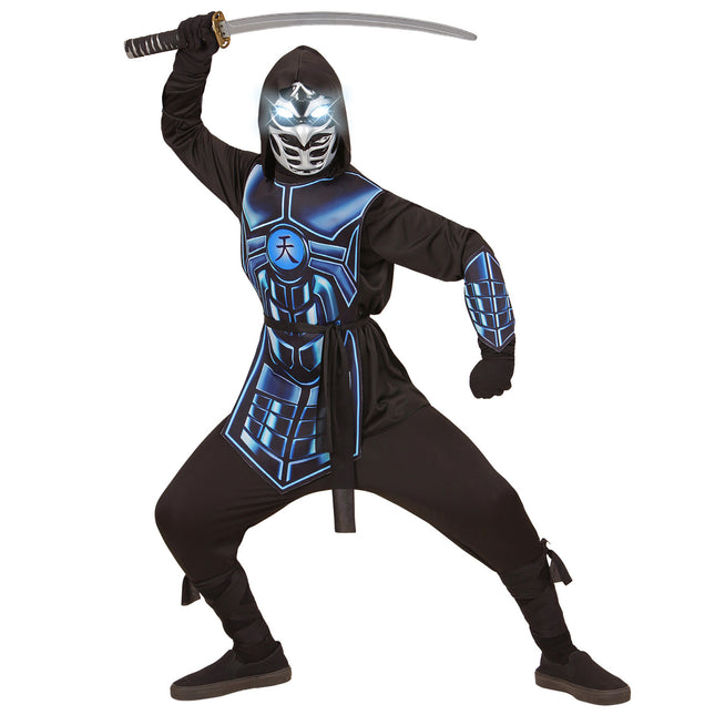 Ninja Kostüm Schwarz Blau Junge