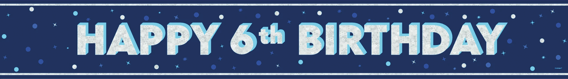 Happy Birthday Banner Blau 6 Jahre 2.74m