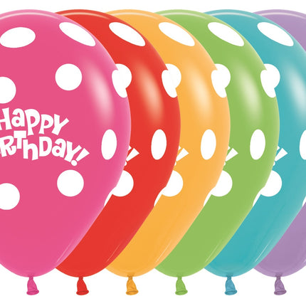 Luftballons Geburtstag Dots Mix 30cm 25Stk