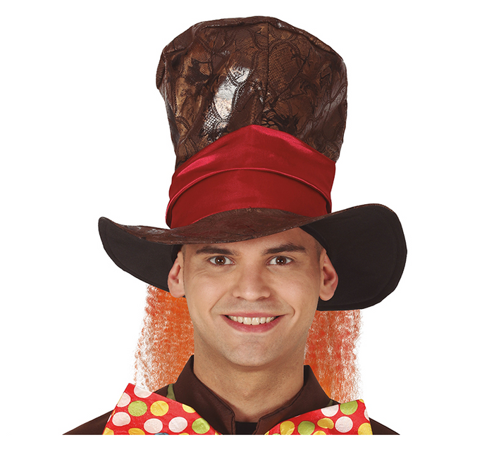 Brauner Tall Hat Rotes Band