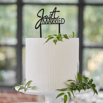 Hochzeitstorten-Topper Just Married 12cm