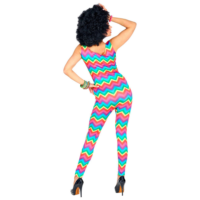 Disco 70S Jumpsuit Ladies Groovy