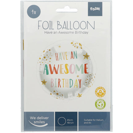 Heliumballon Have An Awesome Birthday Empty 45cm