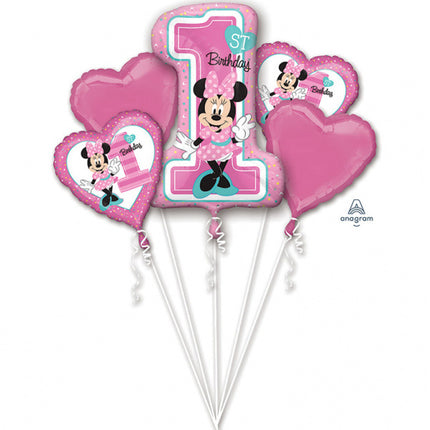 Minnie Mouse Helium Ballons 1 Jahr Set 5 Stück