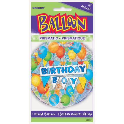 Helium Ballon Birthday Boy 45cm leer