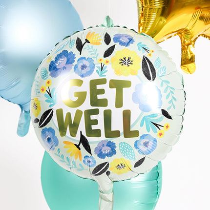 Helium Ballon Get Well Blumen Leer 45cm