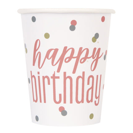 Happy Birthday Becher 266ml 8 Stück