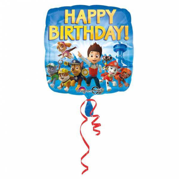 Paw Patrol Helium Ballon Happy Birthday 45cm leer