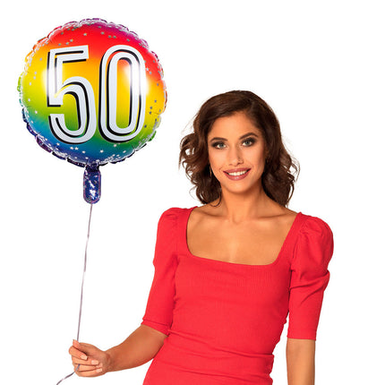 Regenbogen Figur Ballon 50 Jahre 45cm