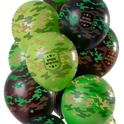 Alles Gute zum Geburtstag Ballons Army Print 30cm 12Stück