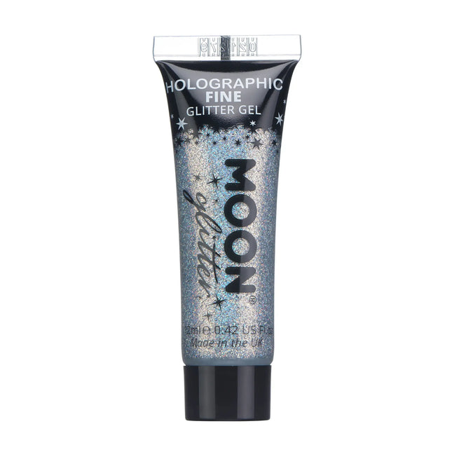 Moon Glitter Holographic Fine Glitter Gel Silber 12ml