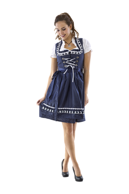 Weiß Blaues Dirndlkleid Oktoberfest Damen