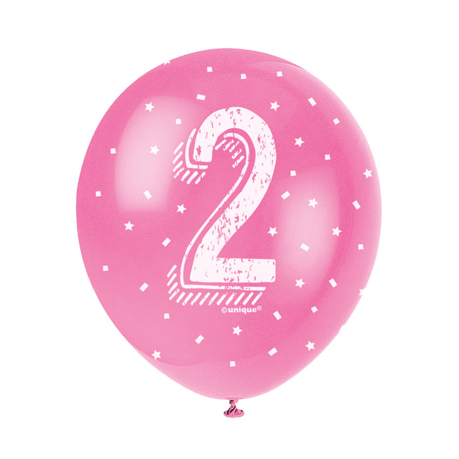 Ballons 2 Jahre Konfetti 30cm 5Stück