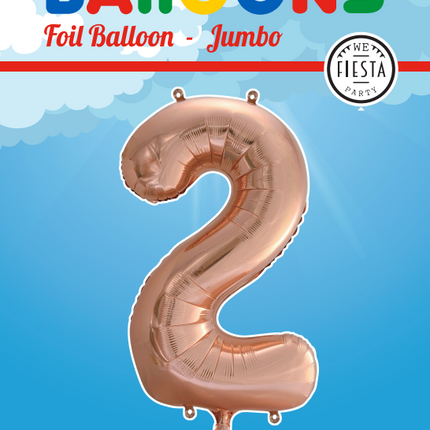 Folienballon Figur 2 Rose Gold XL 86cm leer