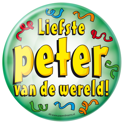 Button Liebster Peter der Welt 10,2cm