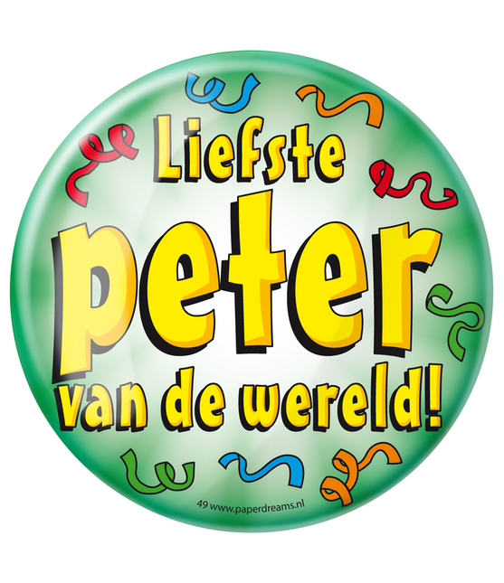 Button Liebster Peter der Welt 10,2cm