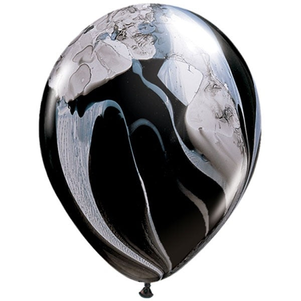 Ballons Superagate Schwarz & Weiß 28cm 25Stk