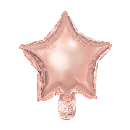 Heliumballon Stern Rose Gold Leer 25cm 25Stk