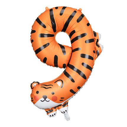 Heliumballon 9 Jahre Tiger Leer 76cm