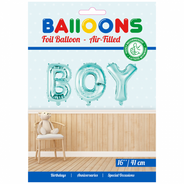 Ballons Buchstaben Set Junge Blau 41cm