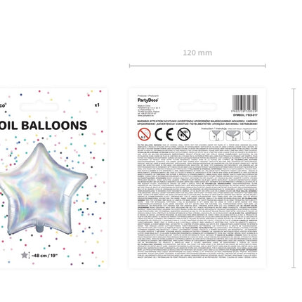 Helium Ballon Star Pearl 48cm leer