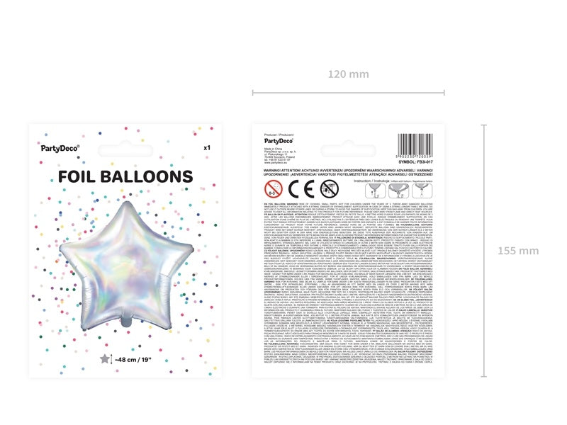 Helium Ballon Star Pearl 48cm leer