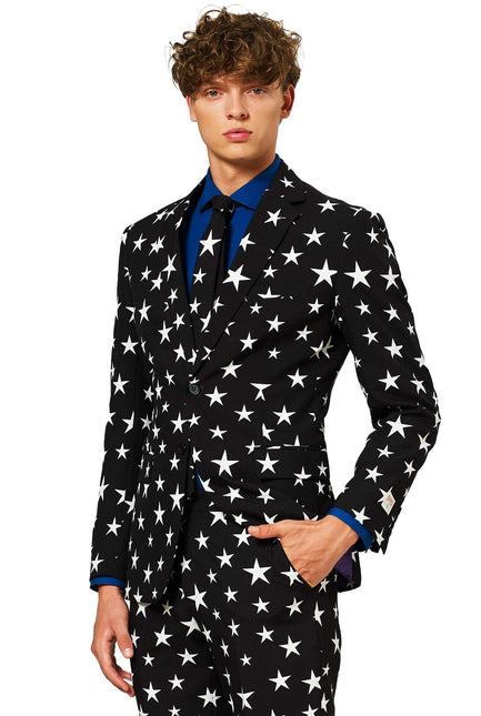 Schwarz Weiß Sterne Anzug Männer OppoSuits