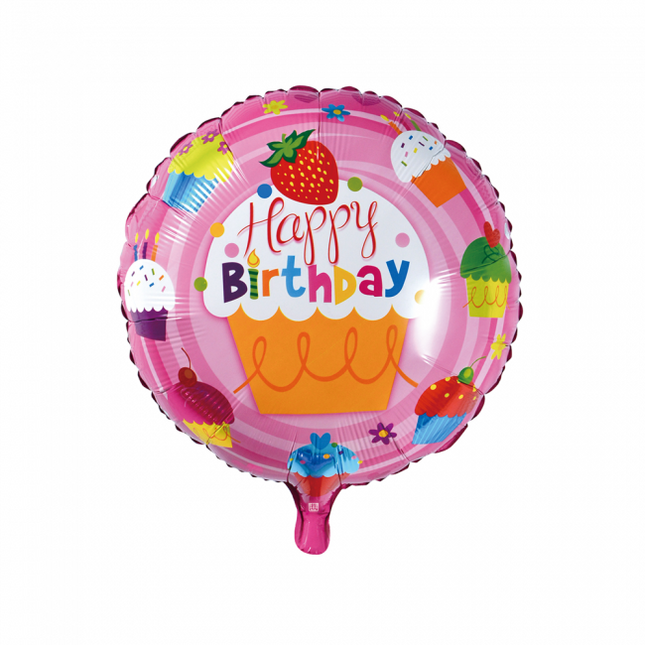 Heliumballon Happy Birthday Cupcakes 45cm leer