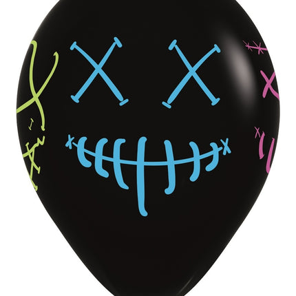 Ballons Masken Neon Tinte Schwarz 30cm 25Stk