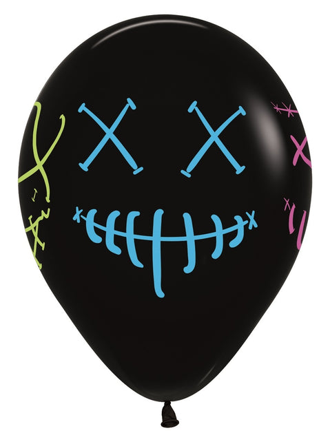 Ballons Masken Neon Tinte Schwarz 30cm 25Stk