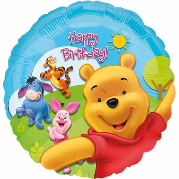 Winnie The Pooh Helium Ballon Happy Birthday 45cm leer