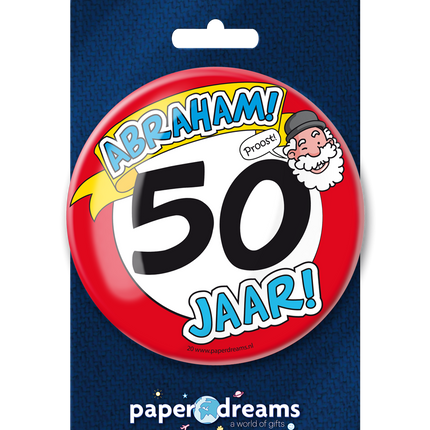 Button 50 Jahre Abraham Road Schild 10,2cm