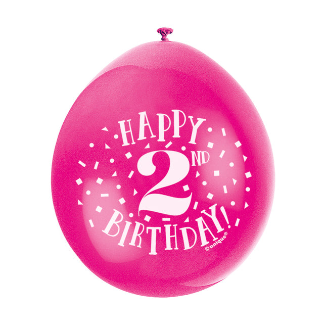 Luftballons Happy Birthday 2 Jahre 28cm 10Stk
