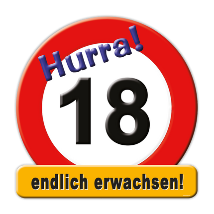 Türschild 18 Jahre 50cm