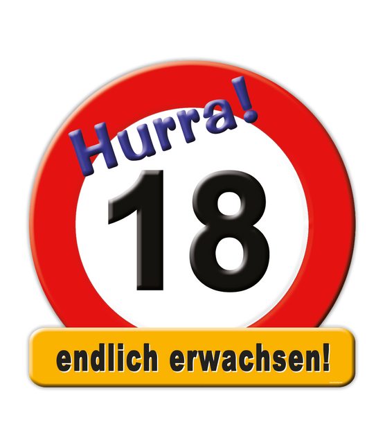 Türschild 18 Jahre 50cm