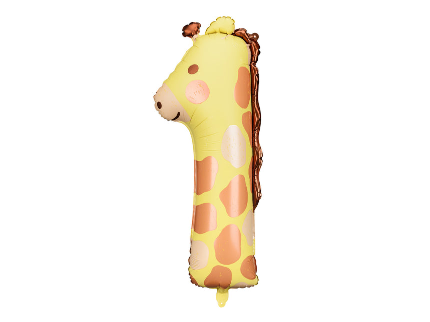 Heliumballon 1 Jahr Giraffe Leer 82cm