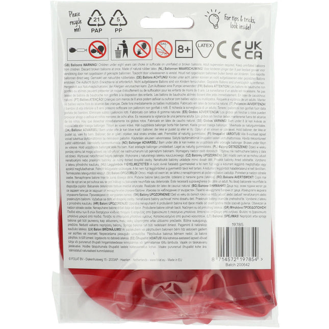 Roter Ballon Metallic Feurig Rot 80cm