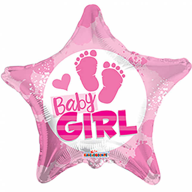 Helium Ballon Geburt Baby Mädchen Stern 45cm leer