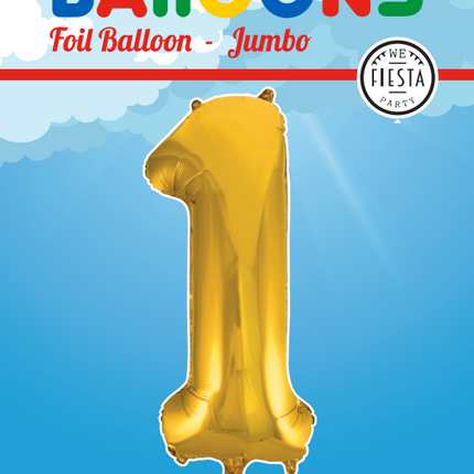 Folienballon Figur 1 Gold XL 86cm leer