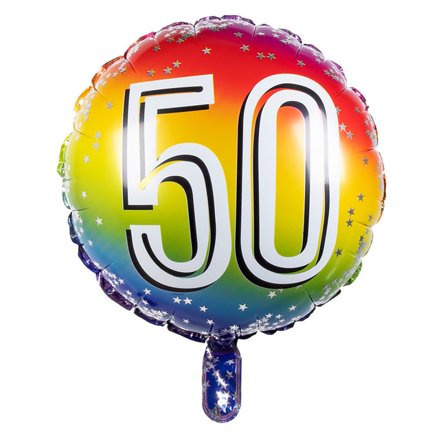 Regenbogen Figur Ballon 50 Jahre 45cm