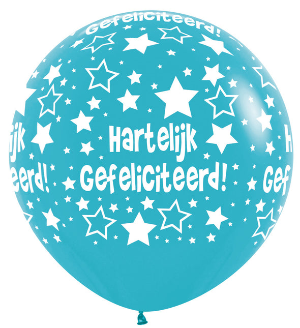 Ballons Happy Birthday Karibik Blau 91cm 2St.