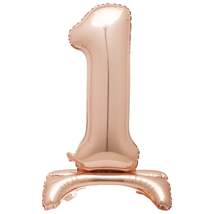 Folienballon Figur 1 Rose Gold Standard 76cm